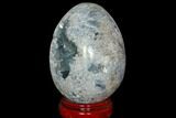 Crystal Filled Celestine (Celestite) Egg Geode - Madagascar #119364-1
